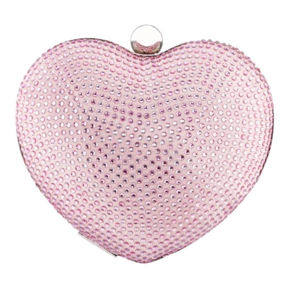 Nina - Amorie LIGHT PINK CRYSTAL HEART-SHAPED MINAUDIERE